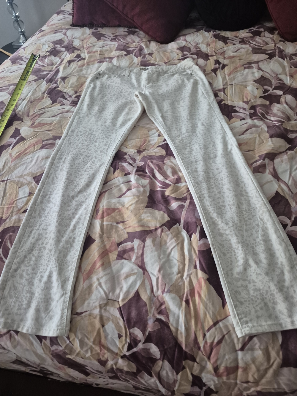 Light Gray Leopard-Print  Jeans